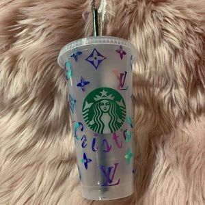 Starbucks cup with Louis Vuitton costume